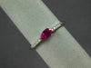ESTATE .34CT DIAMOND & AAA RUBY 14KT WHITE GOLD 3D ROUND & PEAR SHAPE FUN RING