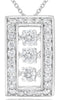 .66CT DIAMOND 14KT WHITE GOLD ROUND 3 STONE PAST PRESENT FUTURE FLOATING PENDANT