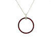ESTATE .55CT DIAMOND & AAA RUBY 18KT WHITE GOLD CIRCLE OF LIFE FLOATING PENDANT