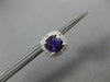 ESTATE 1.88CT DIAMOND & AAA AMETHYST 14KT WHITE GOLD SQUARE HALO STUD EARRINGS