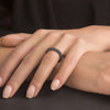 ESTATE 4.41CT BLACK DIAMOND 14KT BLACK GOLD 3D ETERNITY WEDDING ANNIVERSARY RING