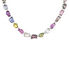 LARGE 121.36CT DIAMOND & AAA MULTI COLOR SAPPHIRE 18K WHITE GOLD TENNIS NECKLACE