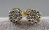 ESTATE .48CTW DIAMOND FLOWER CLUSTER 5MM 14K YELLOW GOLD STUD EARRINGS #2553