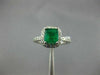 ESTATE 1.32CT DIAMOND & AAA EMERALD 14KT WHITE GOLD HALO ENGAGEMENT RING #22246