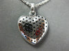 LARGE 1.69CT DIAMOND & AAA SAPPHIRE 18KT WHITE & BLACK GOLD MULTI HEART PENDANT