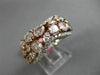 ESTATE WIDE 4.17CT WHITE & PINK DIAMOND 18KT WHITE GOLD CLUSTER ANNIVERSARY RING