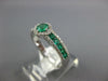 ESTATE .82CT DIAMOND & AAA EMERALD 14KT WHITE GOLD 3D ROUND SQUARE HALO FUN RING