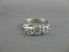 ESTATE .90CT DIAMOND 14K WHITE GOLD 3D PAST PRESENT FUTURE ENGAGEMENT RING 19561