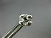 ESTATE .19CT DIAMOND & AAA SAPPHIRE 14KT WHITE GOLD FLOWER SQUARE STUD EARRINGS