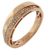 ESTATE 0.17CT DIAMOND 14KT ROSE GOLD 3D DOUBLE ROW CRISS CROSS FUN LOVE RING