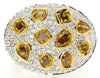 LARGE 3.74CT WHITE & INTENSE FANCY YELLOW DIAMOND 18K YELLOW GOLD OVAL LOVE RING