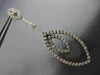 LARGE 1.88CT WHITE & CHOCOLATE FANCY DIAMOND 14KT WHITE GOLD 3D HANGING EARRINGS