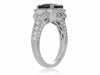 LARGE GIA CERTIFIED 5.21CT DIAMOND & AAA SAPPHIRE 18K WHITE GOLD ENGAGEMENT RING