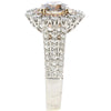 ESTATE 2.66CT WHITE & PINK DIAMOND 18KT WHITE & ROSE GOLD FLOWER ENGAGEMENT RING