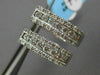 ESTATE .78CT DIAMOND 14KT WHITE GOLD ETOILE ELONGATED HOOP HUGGIE EARRINGS 4.5mm