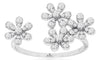 ESTATE .47CT DIAMOND 14KT WHITE GOLD 3D CLASSIC MULTI FLOWER TENSION FUN RING