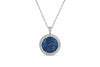 ESTATE 3.10CT DIAMOND & AAA SAPPHIRE 18K WHITE GOLD DOUBLE HALO FLOATING PENDANT