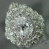 ESTATE LARGE 3.11CT DIAMOND 14K WHITE GOLD CLASSIC HALO FILIGREE ENGAGEMENT RING