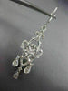 LARGE .33CT DIAMOND 14KT WHITE GOLD OPEN FILIGREE LEVER BACK CHANDELIER EARRINGS