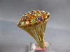 ESTATE LARGE AAA MULTI GEM 14KT YELLOW GOLD 3D CLUSTER FLOWER OVAL FUN RING