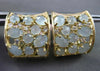 ESTATE EXTRA WIDE 10.37CT DIAMOND & BLUE AGATE 14KT YELLOW GOLD HUGGIE EARRINGS