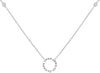 .28CT DIAMOND 14KT WHITE GOLD ROUND & BAGUETTE CIRCLE OF LIFE YARD LOVE NECKLACE