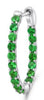 1.25CT AAA TSAVORITE 14KT WHITE GOLD 3D INSIDE OUT LUCIDA HOOP HANGING EARRINGS