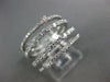 ESTATE WIDE .86CT DIAMOND 18KT WHITE GOLD OPEN MULTI ROW SEMI ETERNITY FUN RING