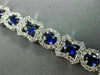 ESTATE WIDE 6.56CT DIAMOND SAPPHIRE 18KT WHITE GOLD MULTI SHAPE TENNIS BRACELET