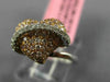 ESTATE .59CT WHITE & PINK DIAMOND 18K WHITE & ROSE GOLD 3D PUFF HEART  LOVE RING