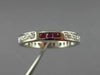 ESTATE .48CT DIAMOND & AAA RUBY 18KT WHITE GOLD ETERNITY ANNIVERSARY RING #26495