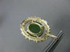 ANTIQUE LARGE 14KT YELLOW GOLD SOLITAIRE AAA OVAL JADE FILIGREE PENDANT #22662
