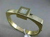 ESTATE WIDE .30CT DIAMOND 14KT YELLOW GOLD 3D SQUARE PAVE BANGLE BRACELET