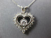 ESTATE .58CT DIAMOND 14KT WHITE GOLD CLASSIC SOLITAIRE HEART LOVE PENDANT 26888