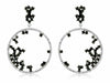 ESTATE 1.80CT WHITE & BLACK DIAMOND 14KT WHITE GOLD ETOILE FUN HANGING EARRINGS