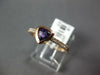 ESTATE .43CT DIAMOND & AAA AMETHYST 14K ROSE GOLD 3D TRILLION CUT BEZEL FUN RING