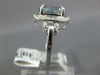 ESTATE WIDE 3.25CT DIAMOND & AAA AQUAMARINE 14KT WHITE GOLD OVAL ENGAGEMENT RING
