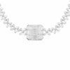 EXTRA LARGE 22.25CT DIAMOND 18KT WHITE GOLD MULTI FLOWER SQUARE OCTAGON NECKLACE