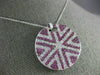 LARGE 3.71CT DIAMOND & AAA PINK SAPPHIRE 18KT WHITE GOLD ROUND STAR LOVE PENDANT