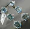 ESTATE LARGE 34.65CT DIAMOND & AAA AQUAMARINE 18K WHITE GOLD 3D HANGING EARRINGS