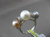 ANTIQUE .18CT DIAMOND 18KT WHITE GOLD AAA TRI COLOR NATURAL SOUTH SEA PEARL RING