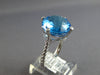 EXTRA LARGE 13.32CT DIAMOND & AAA BLUE TOPAZ 14KT WHITE GOLD 3D ROUND FUN RING
