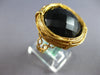 ESTATE EXTRA LARGE AAA BLACK ONYX 18KT YELLOW GOLD 3D ROUND FILIGREE FUN RING