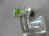 ESTATE .98CT DIAMOND & PERIDOT 14KT WHITE GOLD HALO WEDDING ENGAGEMENT RING SET