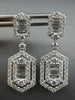 1.20CT DIAMOND 18KT WHITE GOLD ROUND & BAGUETTE HEXAGON CLASSIC HANGING EARRINGS