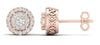 .25CT DIAMOND 14KT ROSE GOLD CLASSIC INVISIBLE ROUND HALO FILIGREE STUD EARRINGS