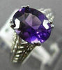 ESTATE 1.56CT DIAMOND & AMETHYST 14K WHITE GOLD 3D OVAL FILIGREE ENGAGEMENT RING
