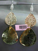 ESTATE LARGE .60CT DIAMOND 14KT WHITE YELLOW & ROSE GOLD SUNBURST PAVE EARRINGS