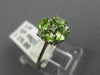 ESTATE .75CT DIAMOND & AAA PERIDOT 14KT WHTIE GOLD 3D SQUARE FLOWER LOVE RING
