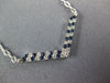 .30CT DIAMOND & AAA SAPPHIRE 18KT WHITE GOLD 3D CLASSIC 2 ROW V SHAPE NECKLACE